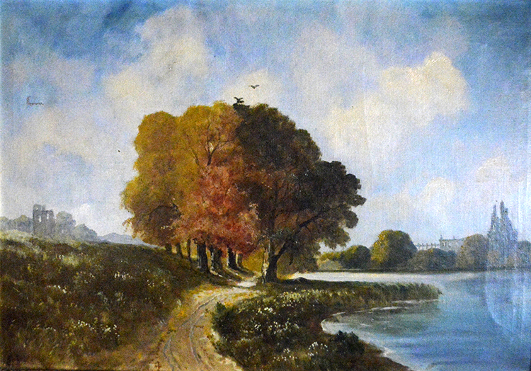 Der Weg um den See im Herbst